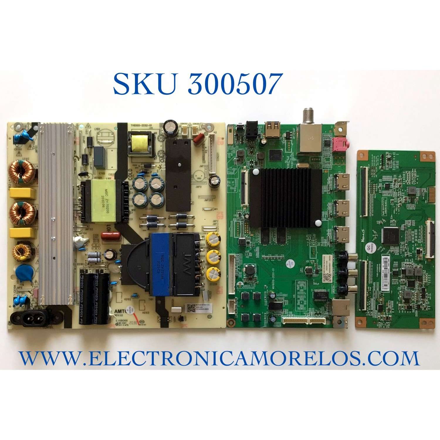 KIT DE TARJETAS PARA TV JVC·ROKU TV 4K UHD SMART TV / NUMERO DE PARTE MAIN MS16010-ZC01-01 / 2E01413C0 / 4600039 / T-CON 513Y5800S01 / CC580PV7D / TP5000UHDPV7D / CC500PV1D / FUENTE TV6505-ZC02-01 / E021M315-X2 / PANEL CC580PV7D / MODELO LT-58MAW705